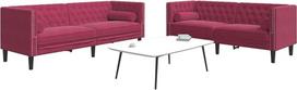SKM Chesterfield 3209295 2 dalių sofos komplektas su pagalvėlėmis Red Velvet, Baldai, Sofos, Raudona, 57.55 kg