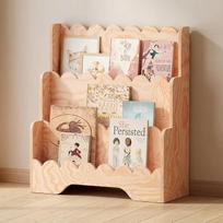 smartwood Montessori vaikų knygų spinta - vaikų kambario lentyna su 3 skyriais, pagaminta iš FSC sertifikuotos pušies medienos, skirta knygoms ir žaislams 64 x 31,5 x 71 cm - tvirta konstrukcija ir lengvas surinkimas - LULU