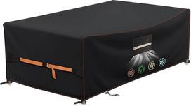 Sodo baldų dangtis, aukštos kokybės 420D Oksfordo audinys, 270 x 180 x 89 cm, oro sąlygoms atsparus apsauginis dangtis sodo stalas su vėdinimo langu, puiki apsauga