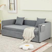 Sofa lova 2 vietų sofa su miego funkcija Sofa su pagalvėle gyvenamajam kambariui Svečių kambarys Pilka