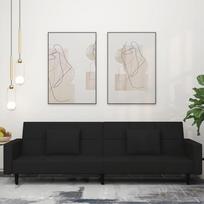 Sofa lova 2-vietė juodo aksomo 220 x 84,5 x 69 cm sofa lova išskleidžiama 2-in-1 sofa su 2 pagalvėlėmis, modernaus dizaino ir tvirtu mediniu rėmu, skirta svetainei, studijai ir svečių kambariui
