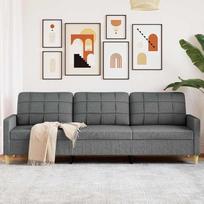 Sofa-lovas, fotelis su metaliniu rėmu, svetainės sofa, poilsio kėdė, televizoriaus kėdė, minkšta kėdė, medžiaginė sofa, audinys, tamsiai pilka, 210 cm