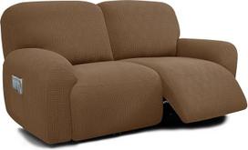 Sofa-lovos, Extra Breit 75"- 100" Liegestuhl 2-Sitzer-Sofa, Extra Breit Liegesitz-Schonbezug, 6-teilig, Stretch Liege Sofabezüge (Kamel)