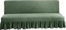 Sofos dangtis be porankių, poliesterio Spandexo ruožas Futon Slipcover, Armless Slipcover, Slipcover sofai, lovai, baldams, Slipcover be porankių (180-200cm * 120cm, tamsiai žalia)