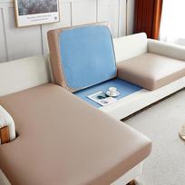 Sofos pagalvių užvalkalai Neperšlampamas sofos sėdynės pagalvėlės užvalkalas Elastinga oda, skirta gyvenamajam kambariui Sofos užvalkalas Chaise Lounge Couch Cushion Covers 4/3/2/1 Seater Sofos sėdynės pagalvėlė apsauginis dangtelis, Chaki-14 (165-195 cm)