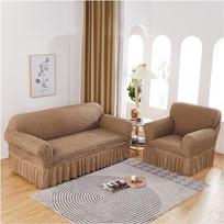 Sofos užvalkalai Chaise Longue Elastinga dešinioji / kairioji L formos rankos sofos danga su sijonu Atsparus įbrėžimams Kanapių pagalvėlių dangteliai Reguliuojami sofos užvalkalai 1/2/3/4 sėdynės gyvenamajame kambaryje (spalva: Camel,
