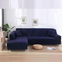 Sofos užvalkalai, elastingi L formos sofos užvalkalai, neslystantis sofos užvalkalas naminiams gyvūnėliams, vaikiškas sofos užvalkalas, baldų apsauga - svetainei, tamsiai mėlyna, 4+4 vietos (4+4 vietos)