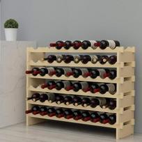 sogesfurniture BHEU-BY-WS002 Vyno laikiklis Butelių laikiklis su 6 lygiais 60 butelių vyno Medinis vyno laikiklis Vyno laikiklis Vyno stovas Butelių stovas virtuvėje, valgomajame, bare, 110 x 30 x 80,5 cm