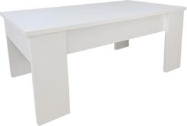 Somnia Descanso - Reguliuojamo aukščio žurnalinis staliukas, svetainės arba valgomojo stalas, spalva: balta, matmenys: (plotis) x 50 cm (gylis) x 46/57 cm (aukštis).