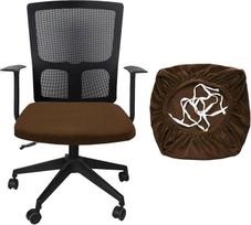 sourcing map Biuro kėdės dangtelis Stretchy Soft Swivel Washable Desk Computer Seat Cover Protector for Office Home L (45-48cm), tamsiai rudos spalvos