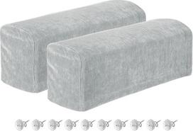 sourcing map Stretch Armrest Covers Chenille Soft Armchair Slipcovers Couch Recliner Armrest Cover with Swivel Pins for Chair Sofa Silver 2 Pack