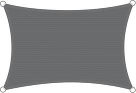 Stačiakampė saulės burė, 3 x 5 m, HDPE apsauga nuo UV spindulių, 5 x 3 m, apsauga nuo saulės, atspari oro sąlygoms, kvėpuojanti, skirta balkonui, sodui, balkonui ir terasai, su tvirtinimo virvėmis, antracito spalvos
