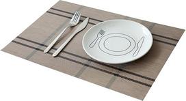 Stačiakampės plaunamos kilimėlių, 2 tinklelio karščiui atsparių stačiakampių kilimėlių rinkinys, 45 x 30 cm, šviesiai rudos spalvos, virtuvės kilimėliai valgomojo stalui