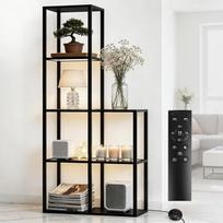 Stiklinė vitrina su LED apšvietimu, knygų spinta su stikline lentyna, stiklinė vitrina, kolekcionieriaus vitrina su reguliuojama spalvų temperatūra ir ryškumu, skirta svetainei, biurui, žaidimų kambariui