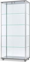 Stiklinė vitrina su ratukais D 41,7 x W 78,2 x H 183 cm - Plati rakinama vitrina - Didelė stiklinė vitrina be apšvietimo