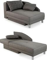 Stilingas šezlongas su miego funkcija ir lovos dėže W 149 x D 90 x H 80 cm Spyruoklinis šerdies paminkštinimas, ištraukiamas iki 200 x 84 cm gulimo paviršiaus Audinys, plokščias pynimas, pilka / 15123