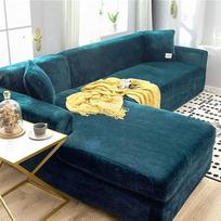 Storas sofos dangteliai 1 2 3 sėdynės Velvet L formos sofos dangtelis lengvai priglunda prie elastingo elastinio audinio sofos sofos baldų apsauga 3 sėdimų vietų (190 - 230 cm) Mėlyna jūra