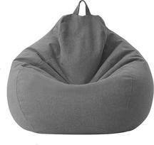 STTC Premium Linen Bean Bag dangtelis, milžiniškas Bean Bag dangtelis, lauko Bean Bag dangtelis be užpildo, puikiai tinka šalies interjerui, tamsiai pilka, L