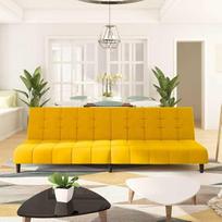 Sulankstoma sofa su miego funkcija Sofa lova su dideliu gyvenamuoju kambariu Miegamasis Namų kinas Svečių kambarys Sofa lova 2-vietė Geltonas aksomas