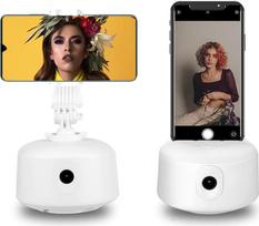 SUPERUS automobilinis veido sekimo laikiklis, 360° automatinio sekimo telefono stovas mobiliajam telefonui / stalui / trikojui, USB įkrovimas, nereikia programėlės, idealus mobiliojo telefono laikiklis tiesioginei vaizdo transliacijai (balta)
