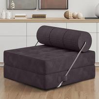 Sulankstoma lova sofa, 4-in-1 sulankstomas miegamasis krėslas su didelio tankio putomis ir pagalvėlėmis, patogus sulankstomas krėslas svetainei ir miegamajam, pilkas