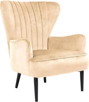 SVITA Arthur fotelis Atsipalaidavimo krėslas Wing Chair Modern Padded Velvet Light Brown