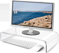 SWAWIS monitoriaus stovas Akrilo monitoriaus stovas 50 x 20 x 10 cm storis 10 mm Monitoriaus stovas Ekrano stovas Monitoriaus stovas Stalinis ekrano stovas Nešiojamųjų kompiuterių ekranams
