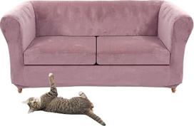 SYLC Stretch Velvet Chesterfield sofos dangteliai, sofos užvalkalas su sėdynės pagalvėlės dangteliu, sofos užvalkalai išlenktam sofos foteliui, vintažinis stilius (rožinė, sofa + 2 didelės sėdynės)