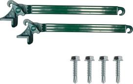 TENDAGGIMANIA 1 pora markizės rankenų su plieniniais laikikliais + 4 savisriegiai PVC danga Dydis 70 cm Reguliuojamas 180° Spalva RAL 6005