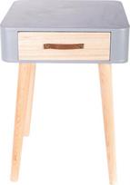 THE HOME DECO FACTORY HD 37x37x37,5 cm MDF medinis 1 stalčiaus naktinis staliukas, pilkas, 37x37x37x37,5 cm