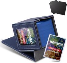 tombert Premium Deck Box Case for MTG Commander - patentuotas dizainas, Commander dėklas su viršutine įkrova, kaip kaladės laikiklis su 2 skirtukais, 100 dvipusių kortų (mėlyna ir pilka)
