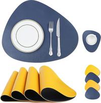 Tischsets, Tischsets und Untersetzer, 46er-Set, runde Mandala-Tischsets, wärmeisolierende Tischsets, waschbare, rutschfeste Gummi-Tischsets for den Esstisch in der Küche(Gray, Set of 6)