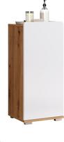 trendteam smart living - "Ciara" - Komoda - baltas blizgesys / ąžuolas - pastatoma spintelė su durelėmis be rankenėlių - (plotis x aukštis x gylis) 37 x 82 x 31 cm - su reguliuojama lentyna - durelės gali būti montuojamos kairėje arba dešinėje pusėje