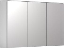 trendteam smart Living - veidrodinė spintelė - balta - vonios kambario spintelė su 3 veidrodinėmis durelėmis - (plotis x aukštis x gylis) 120 x 70 x 17 cm - vonios kambario baldai su 6 lentynomis - minkštas uždarymas