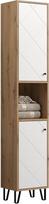 trendteam smart living - Touch - Aukšta spintelė - "Artisan" ąžuolas/balta - 4 uždari ir 1 atviras skyrius - (plotis x aukštis x gylis) 36 x 191 x 29 cm - 2 lentynos - atspari įbrėžimams