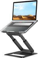 tounee Nešiojamojo kompiuterio stovas stalui, reguliuojamo aukščio, teleskopinis kompiuterio stovas su ištraukiama konstrukcija, ergonomiškas nešiojamojo kompiuterio stovas, tinka visiems nešiojamiesiems kompiuteriams nuo 10 iki 17 colių (juodas)