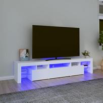 TV spintelė 180 cm ilgio TV spintelė su LED TV spintelė su laikymo vieta Lowboard TV lenta Mediena svetainei Miegamasis Baltas 200 cm / 2 tipas