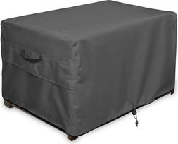 ULTCOVER Patio Deck Box Storage Bench Cover - vandeniui atsparus lauko stačiakampio formos Fire Pit stalo dangtelis 44 x 28 colių, juodas
