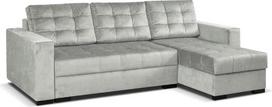 Universali kampinė sofa su miego funkcija ir 2 lovų dėžėmis LARO I 242 cm pločio L formos sofa I Kampinė sofa su miego funkcija I Universali kampinė (dešinė arba kairė) I Sofa šviesiai pilka