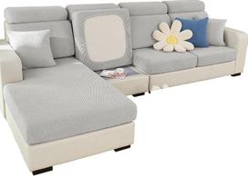 Universalus sofos dangtelis Stretch Couch Cushions pakaitalas neslystančios L formos sofos dangteliai Chaise Lounge Sofa Slipcover Large Single Seat Cover Light Grey