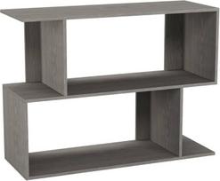 URBNLIVING 80 cm pločio kedro medienos lentyna, 2 pakopų laisvai pastatoma knygų spinta-organizatorius su netaisyklingais sandėliavimo skyriais miegamajam, kabinetui, svetainei, biurui, moderniai atvirai
