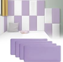 Vaikiški sienų apmušalai nuo susidūrimo, paminkštintos sienų plokštės, 3D sienų lipdukai, lipnios galvūgalio plokštės (PU violetinė)