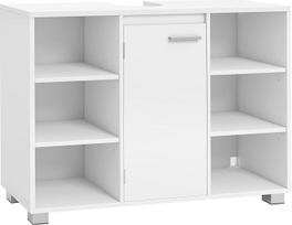 VASAGLE BBK507W01 Tualetinis staliukas su reguliuojamomis lentynomis 30 x 90 x 60 cm su kojelėmis Debesų balta