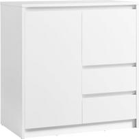 VASAGLE Kailyn Collection BBK243W01V1 Spintelė su durelėmis, 2 stalčiais ir reguliuojama lentyna, 40 x 70 x 74,5 cm, skirta svetainei, virtuvei, kabinetui, Debesų balta