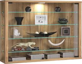 VCM stiklinė vitrina Pakabinamas stiklas su grūdintu apsauginiu stiklu Matmenys H 60 x Š 83 x D 18 cm Moderni ir erdvę taupanti stiklinė vitrina Vitrosa L