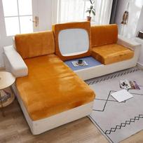 Velveto sofos sėdynės dangteliai gyvenamajame kambaryje Elastinga pagalvėlė padengti kampinis Slipcovers Chaise Longue Couch Fun Protector Orange 45 x 45 pagalvėlė padengti 1 gabalas