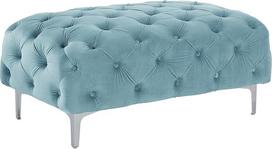 Vente-unique - Chesterfield taburetė - Velvetas - Pastelinė mėlyna - Edwina