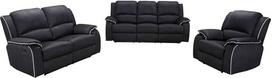 Vente-unique Relax 3+2+1 kušetės komplektas Mikropluošto juoda Hernani