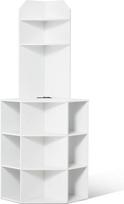 VEVOR kampinė spintelė su 6 aukštų lentynomis, universali spintelė (1626 mm aukščio) su USB prievadais ir lizdais bei reguliuojamomis lentynomis, virtuvės spintelė svetainei, skalbyklai