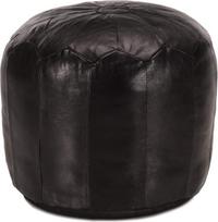 vidaXL "Pouf" sėdynės "Pouf" sėdynės "Pouf" kojų kilimėlis Grindų pagalvėlė Sėdynės pagalvėlė Kėdė "Ottoman" Juoda 40 x 35 cm natūrali ožkos oda